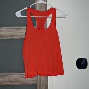 red/orange lululemon tank top race length